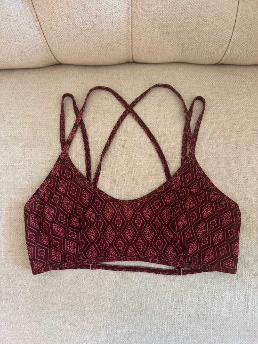 Urban Outfitters Burgundy Geometric Strappy Bralette Size M